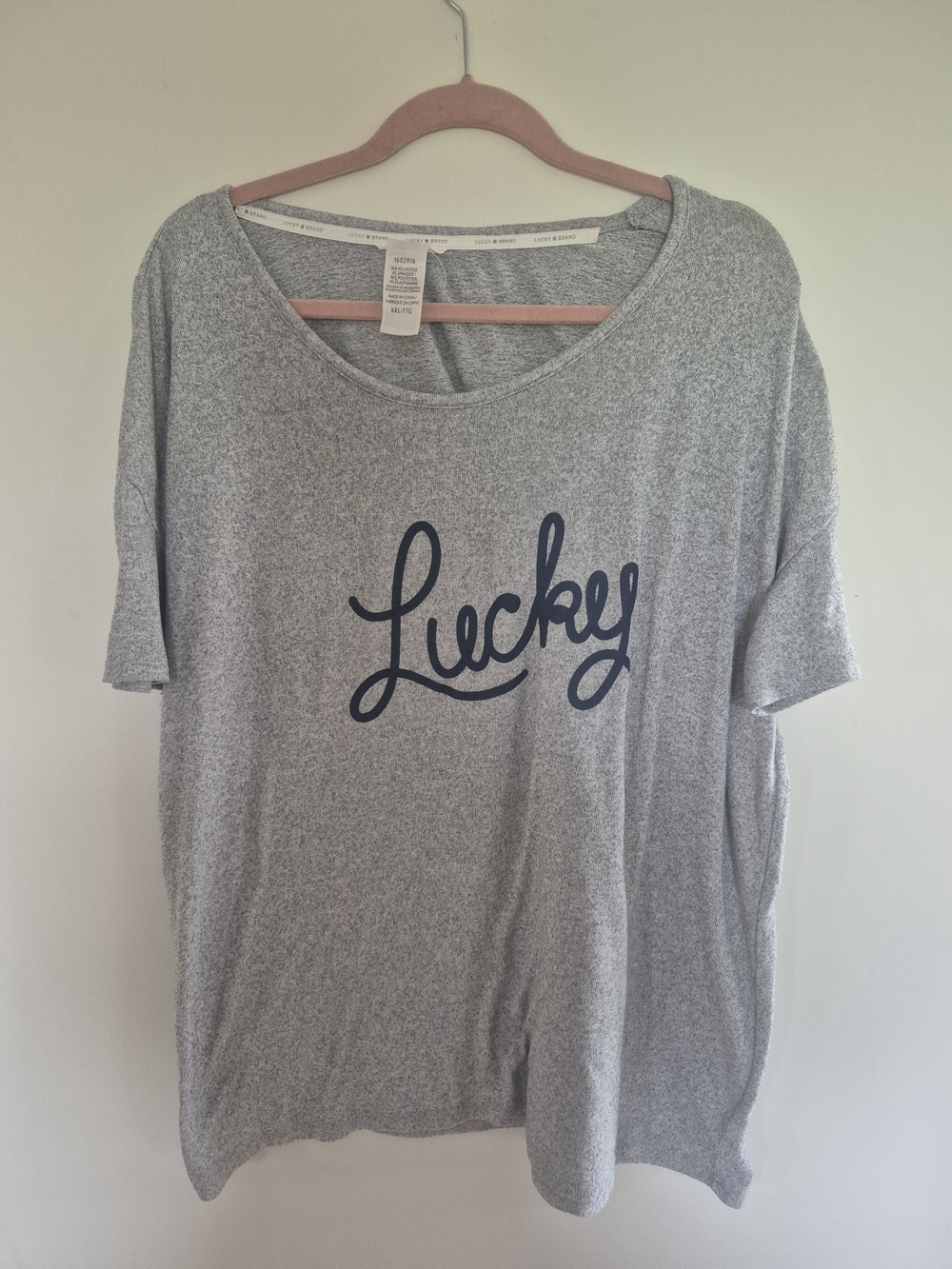 Lucky Brand Grey Lucky Script Graphic Tee XXL - Picture 2 of 5